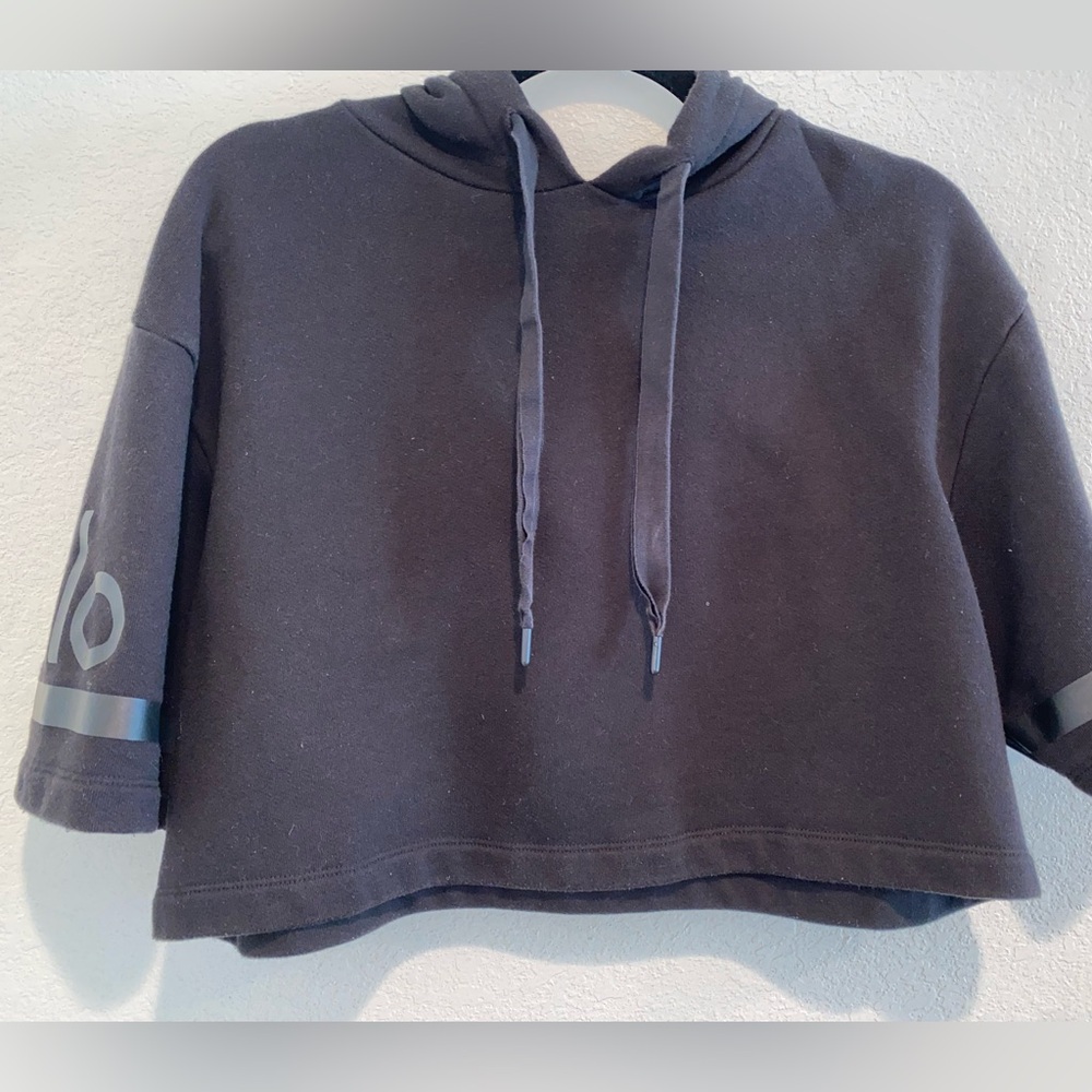 Alo Yoga Jersey Cropped Short-Sleeve Pullover Hoodie